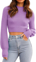 GeGekoko Womens Ribbed Knit Cropped Sweater - Cozy Slim Fit