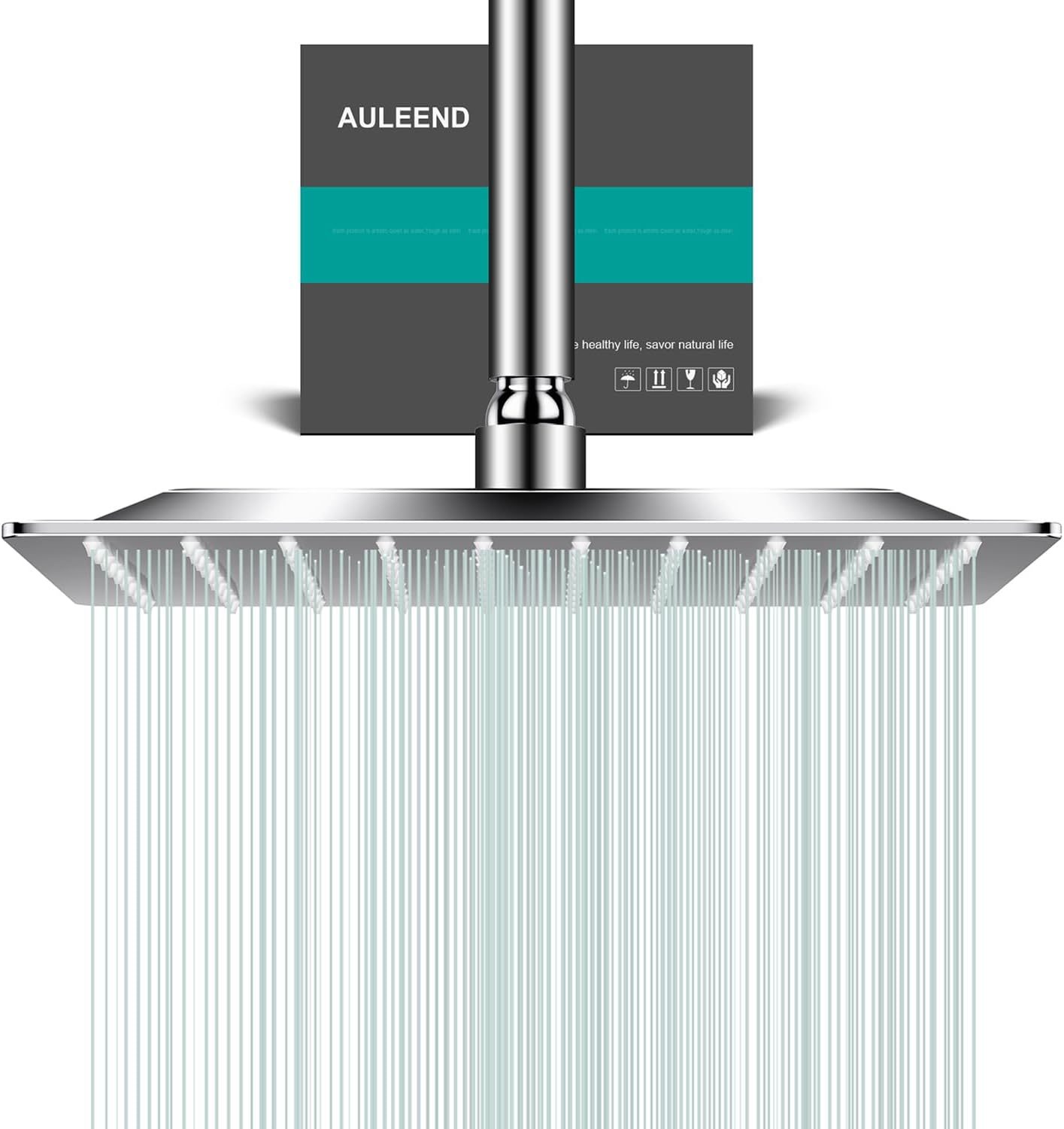 Square Rain Shower Head, High Flow Stainless Steel for Luxury