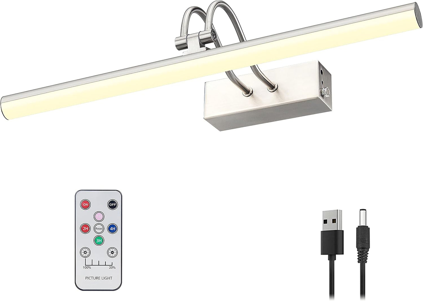 16 Inch Cordless Picture Light for Wall with Timer and Dimmable