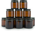 Glass Amber 4oz Jar 12 Pack - Small Amber Jars with Black Lids