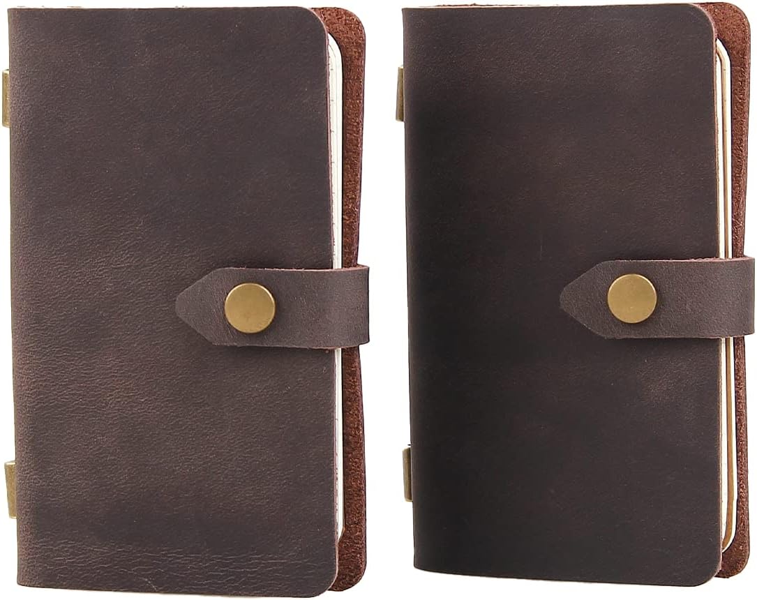 Handmade Leather Travel Journals - Vintage Style Duo for Writing On-the-Go