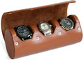 Bonaking Leather Watch Case - Custom Fit, Stylish Organizer Box - Brown