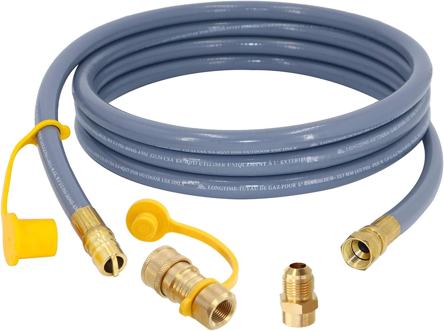 12 Feet Natural Gas Hose with Quick Disconnect for Grills and More