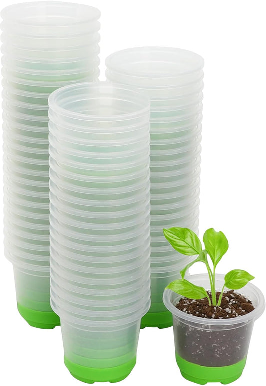 MIXC 60 Packs 4 Inch Reinforced Nursery Pots for Easy Transplant