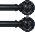 Black Adjustable Curtain Rods for Windows 36-88 in - Matte Black 2