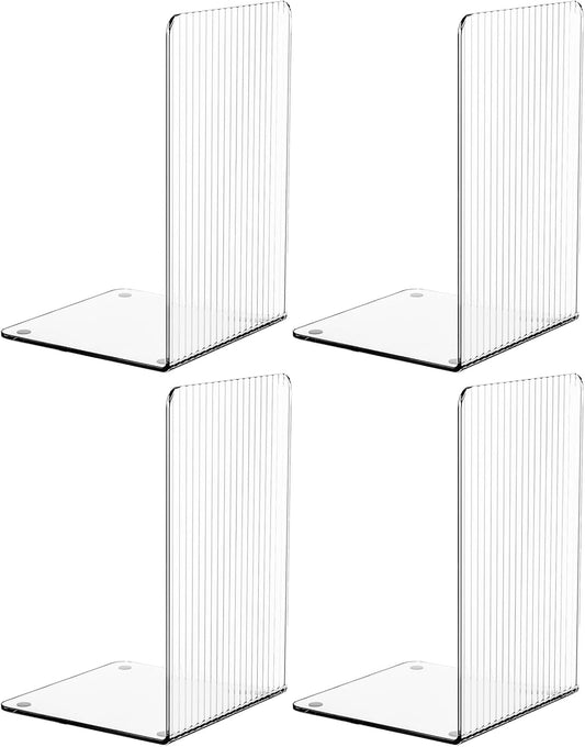 SuoXing Acrylic Bookends: Non-Slip & Stylish Design
