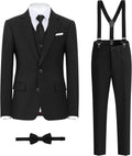 Boys' Formal Suit Set with Suspenders and Adjustable (Style Q6V1)