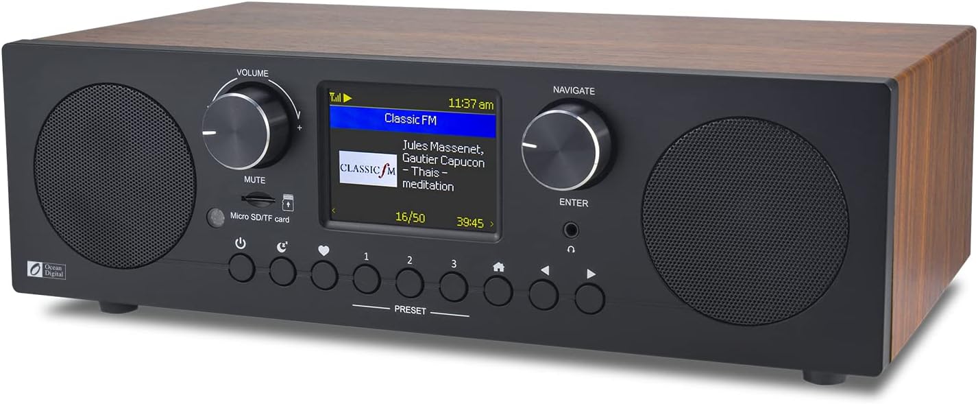 Ocean Digital WR-800 Wi-Fi Internet Radio with Stereo Speakers