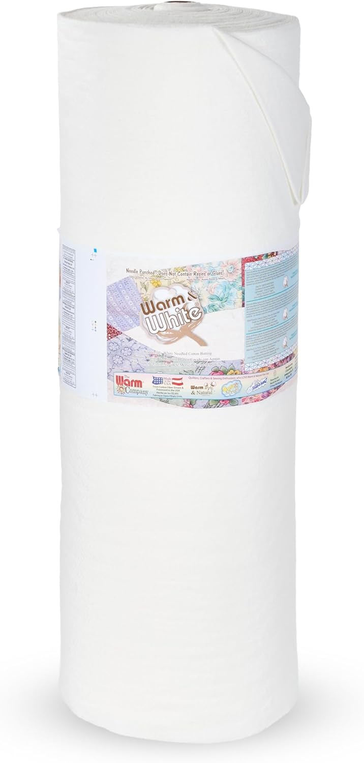 Warm & White Cotton Batting 90in x 40 Yard Bolt for Quilting