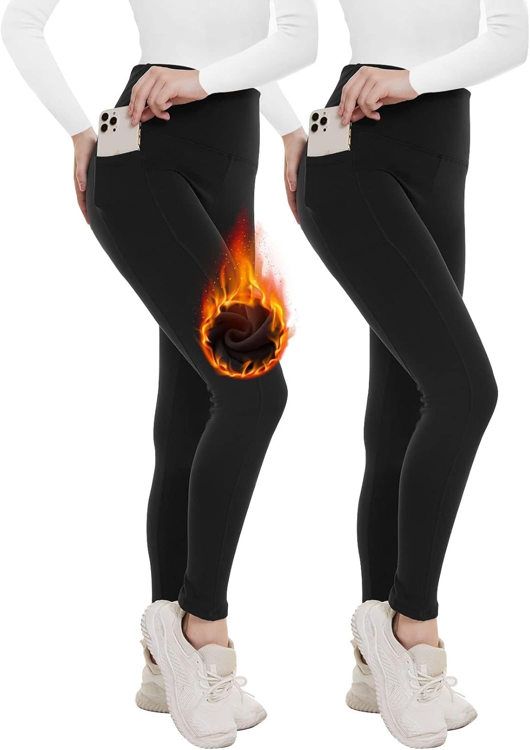 Fleece Lined Leggings for Women - Thermal Winter Warm Tights
