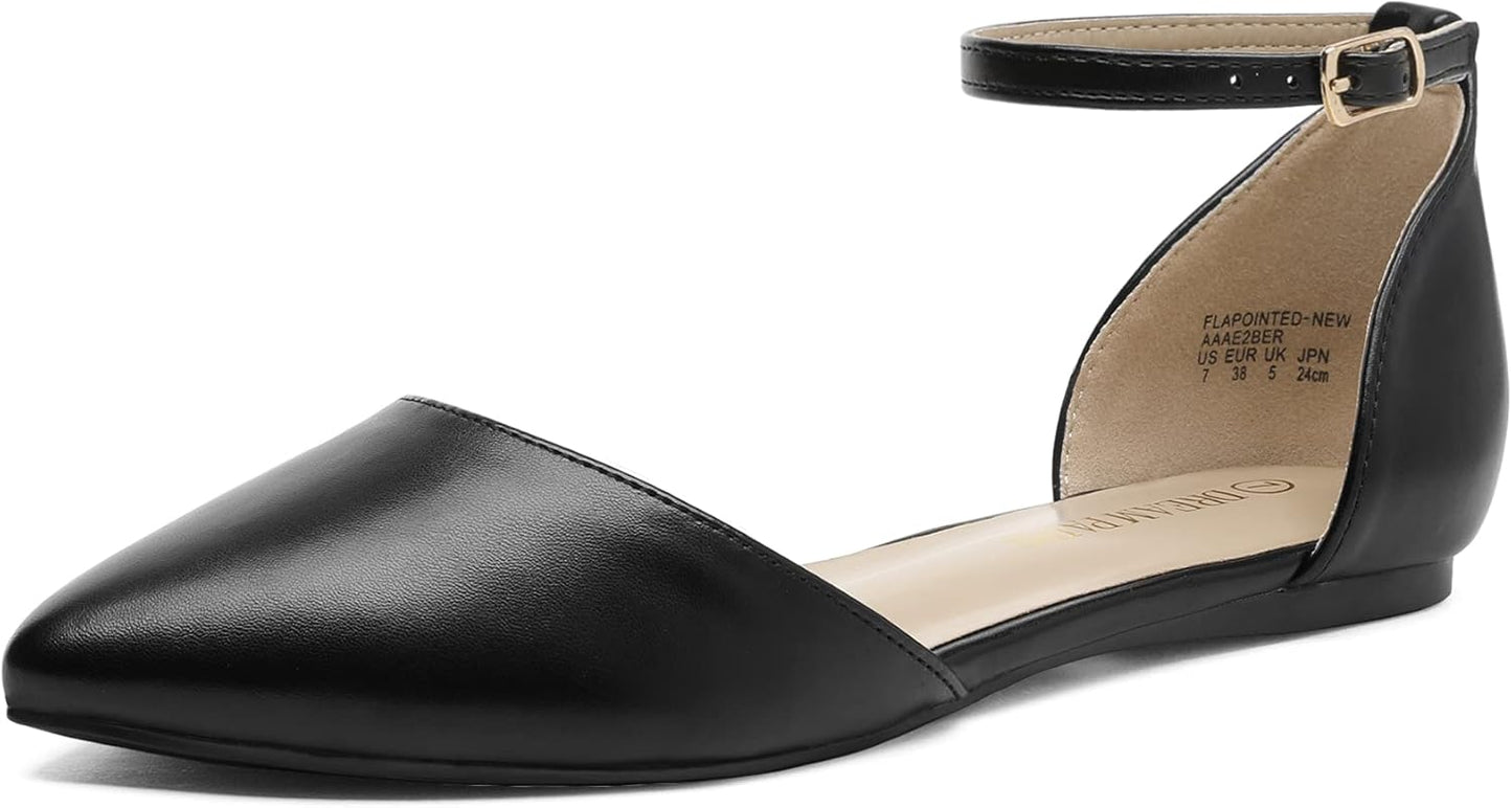 DREAM PAIRS Women's Casual D'Orsay Pointed Ballet Flats Shoes