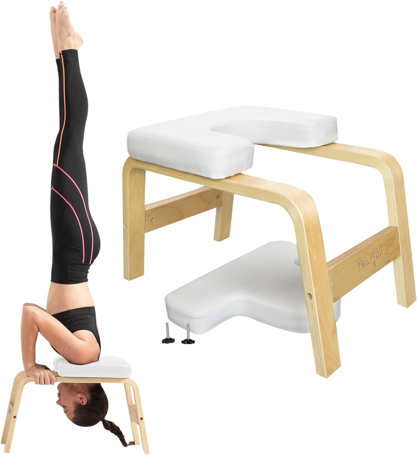 Wooden Yoga Headstand Bench - Core Strengthening P.A.