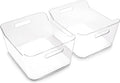 Plastic Storage Bins X-Large 2 Pack - Clear Pantry & Fridge Organizers