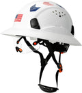 Carbon Fiber Pattern Full Brim Hard Hat with Visor - OSHA Approved
