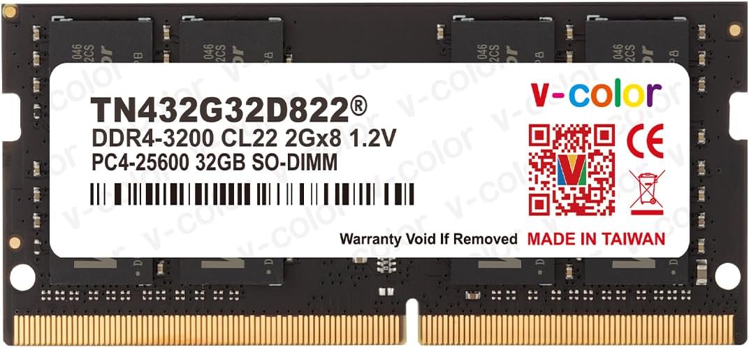 V-Color DDR4 32GB 3200MHz CL22 Non-ECC SODIMM RAM Upgrade