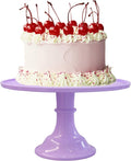 Round Cake Stand Purple 11 in Melamine Dessert Display - Stable & Easy