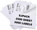 5000 Half Sheet Shipping Labels 5-1/2in x 8-1/2in - Bulk 5000 Labels