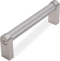 3-3/4 in Brushed Satin Nickel Knurled Cabinet Handles - 10 Pack