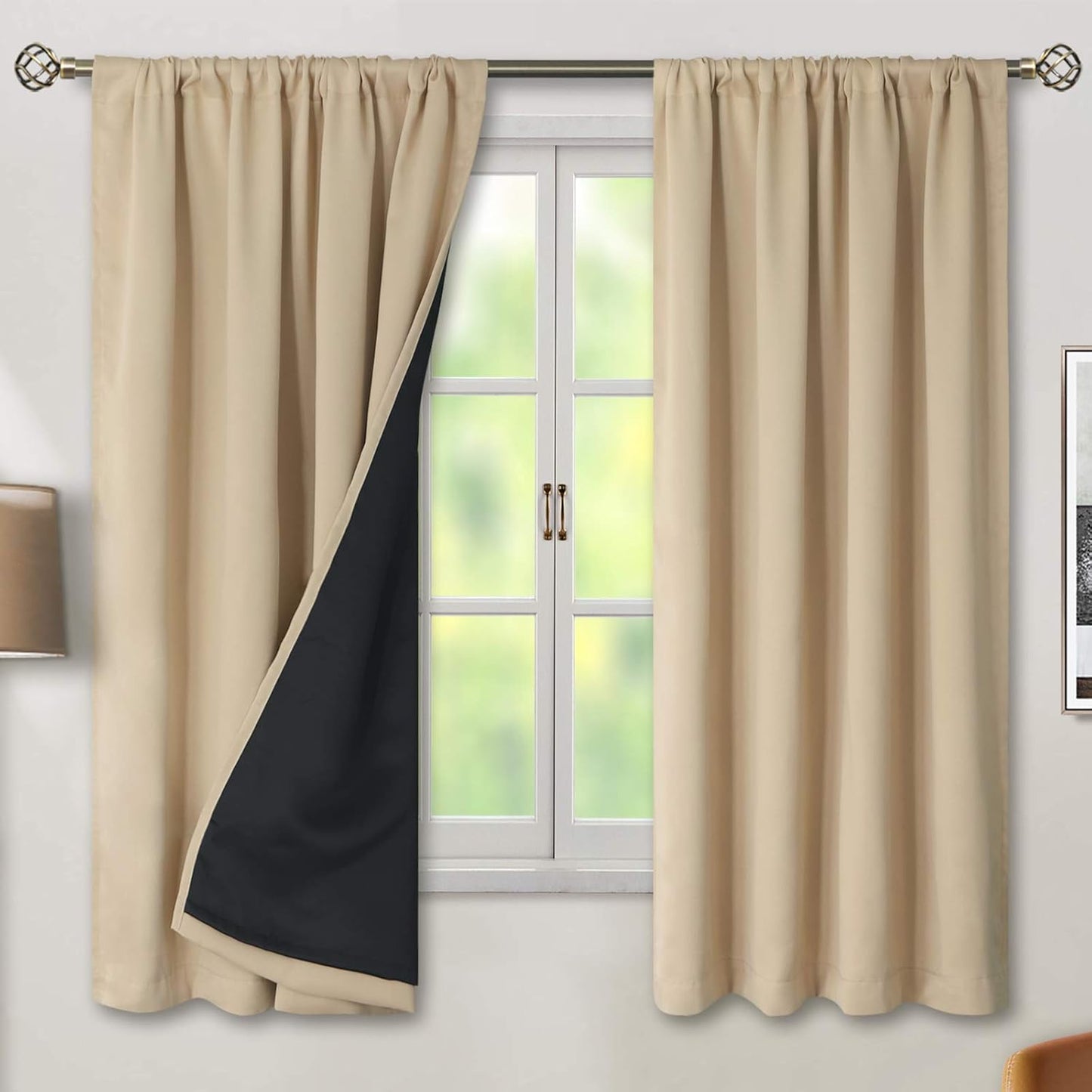 BGment Thermal Insulated Blackout Curtains for Bedroom 52x63