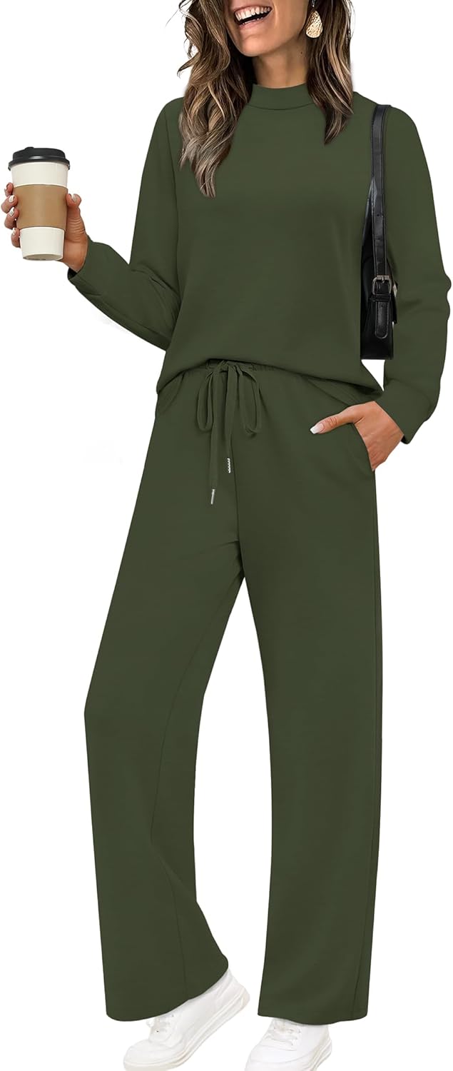 Stylish Two Piece Sets for Women - Mock Neck Loungewear