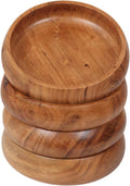 Wooden Bowls for Food - Set of 4 Acacia Wood Bowls 8 in