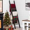 Blanket Ladder 5ft 8in 6-Tier Wall Leaning Rack - Rustic Black