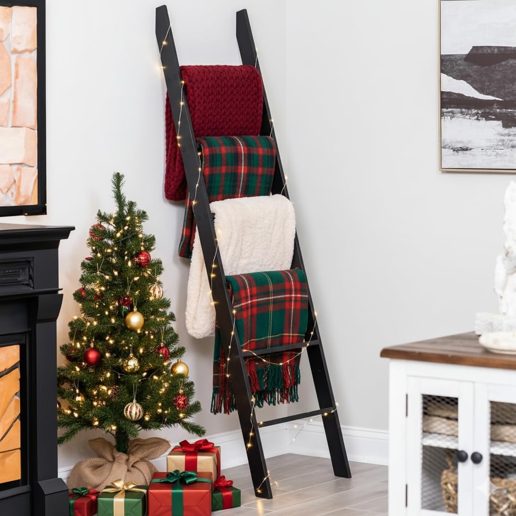 Stylish 5ft 8in Blanket Ladder for Living Room and Bedroom