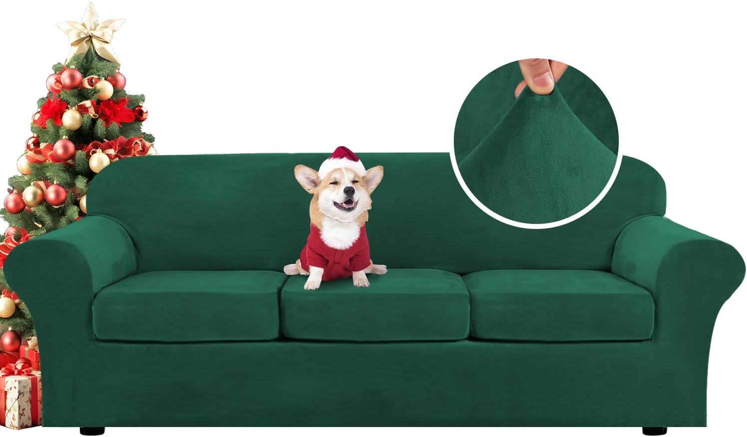 H.VERSAILTEX Modern Velvet Plush Sofa Slipcover Protector