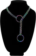 Custom Double Heart O-ring Slip Chain Necklace for Women