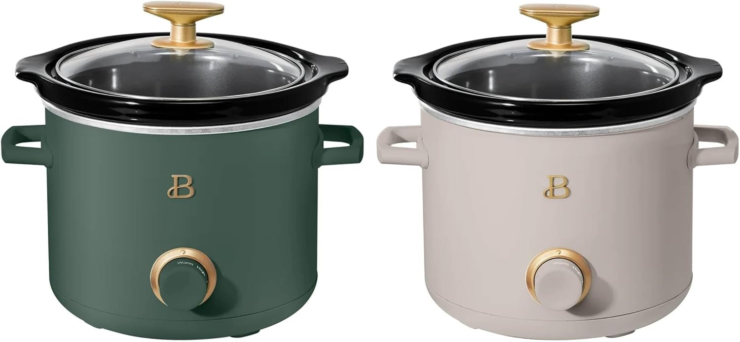 Beautiful 2 Pack Slow Cooker Set - Compact Design for Easy Cooking