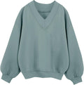 V Neck Oversized Sweatshirt Women - Cozy Casual Pullover
