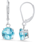 Sterling Silver Dangle Earrings Featuring Colorful Gemstones for Women