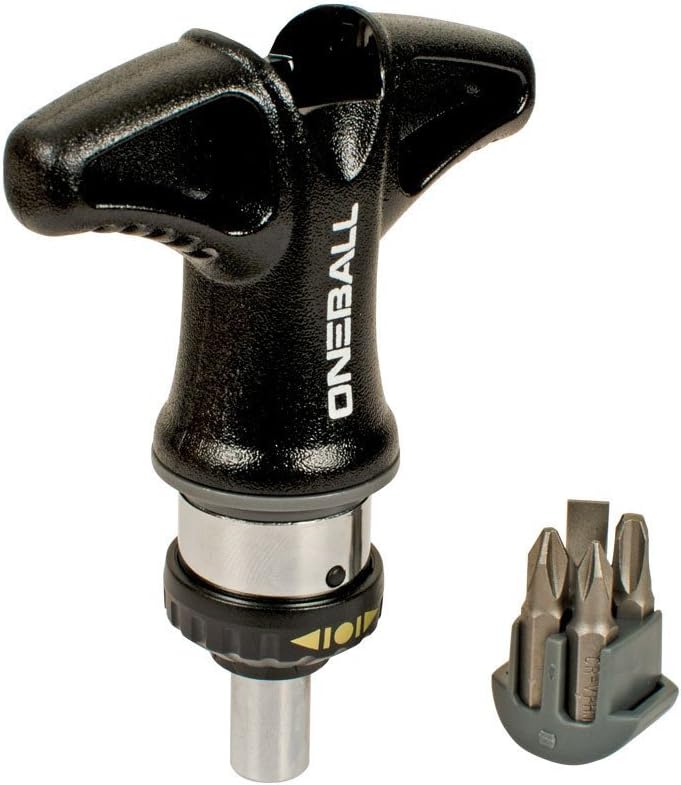 ONEBALL Snowboard Ratchet Screwdriver - High Torque, 4 Bits in Handle