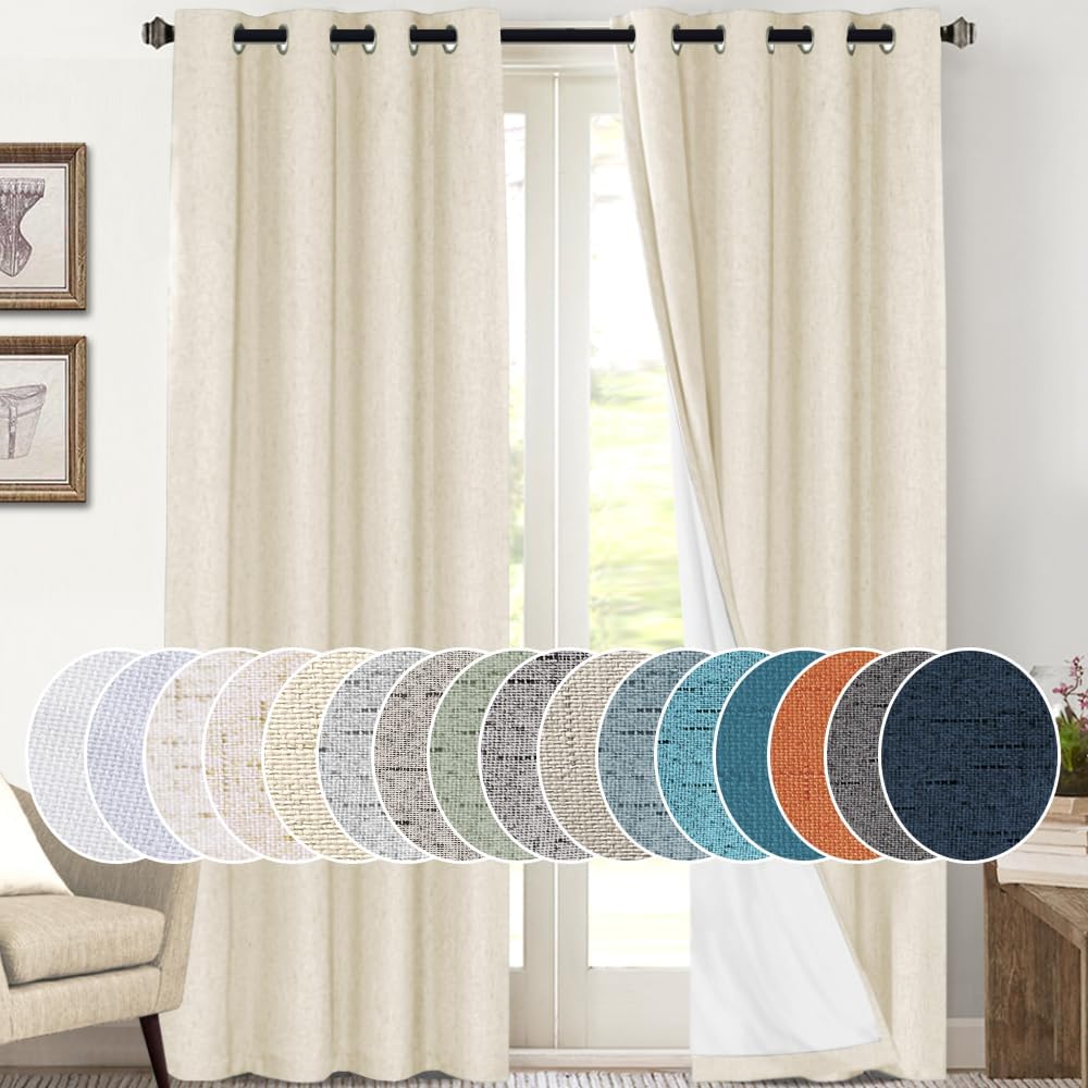 100% Blackout Curtains for Bedroom and Living Room 108 in Long