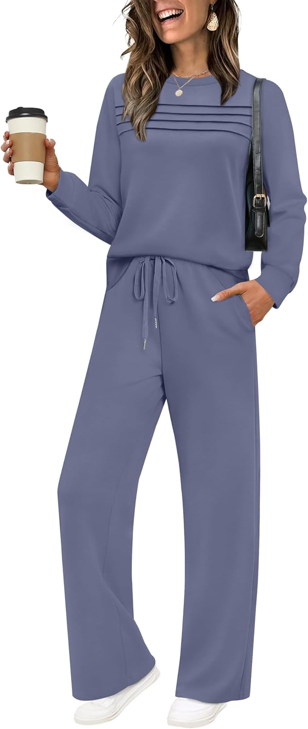 WIHOLL Women's 2 Piece Sets Sweatshirt Cozy Travel Outfits