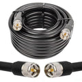 PL259 CB Coax Cable 50ft RG8 UHF Male Jumper - Low Loss for CB/VHF