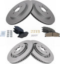TRQ Front and Rear Brake Pad & Rotor Kit for Ford Vehicles