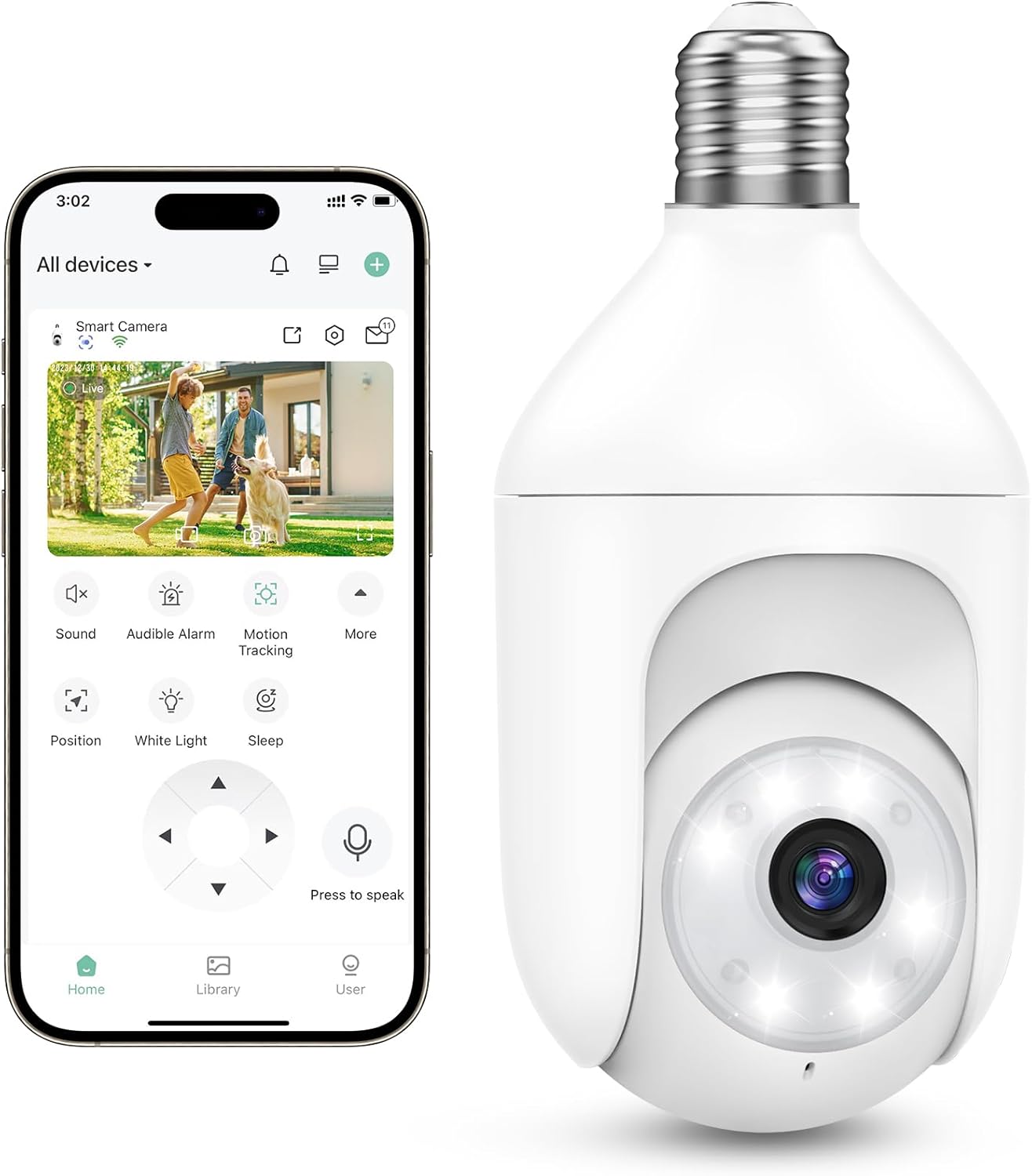Akasumer 2K Color Night Vision Lightbulb Camera