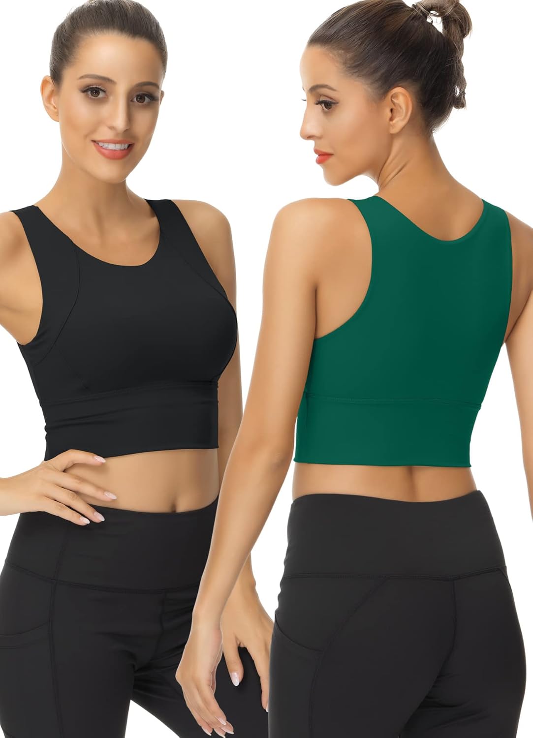 High Neck Sports Bra for Women Longline Full Coverage Support