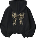 Girl's Bow Camo Hoodie Long Sleeve Hooded Neck Graphic Sweatshirts