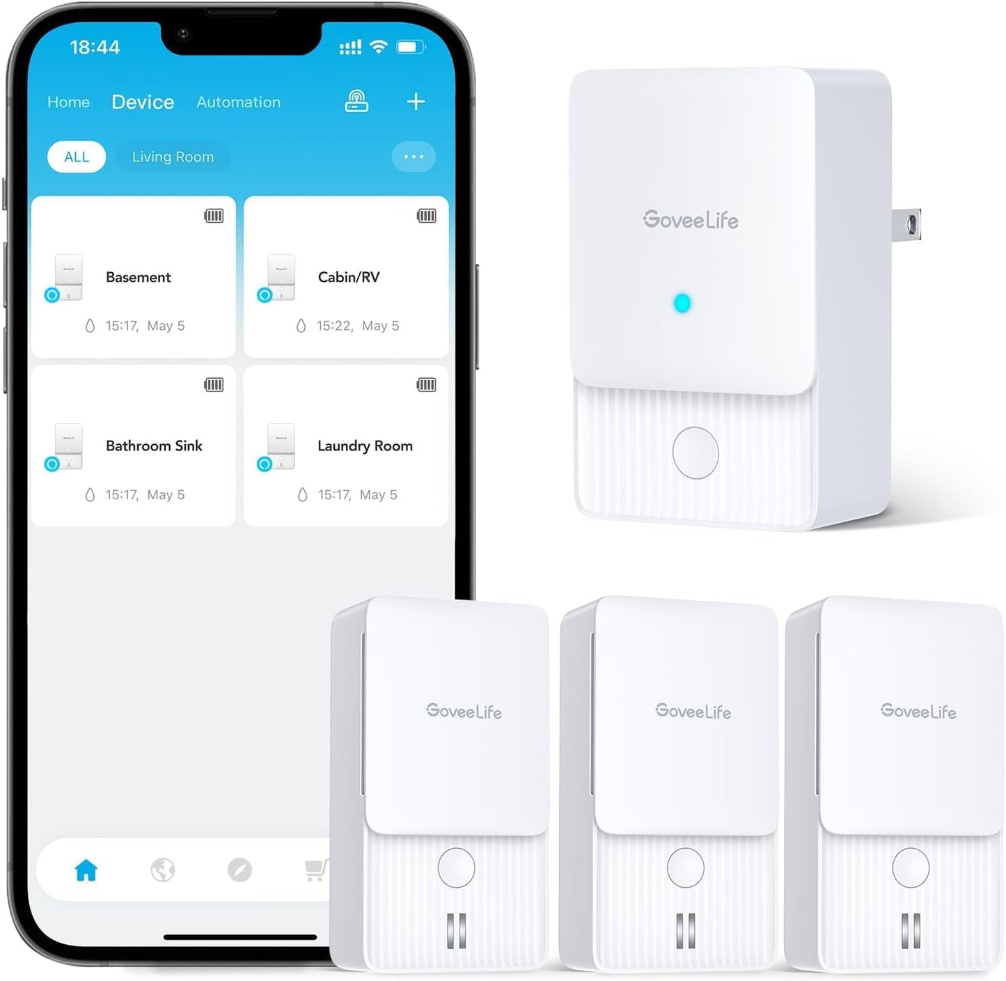 GoveeLife Premium Smart Water Leak Detector 2 with Long Range