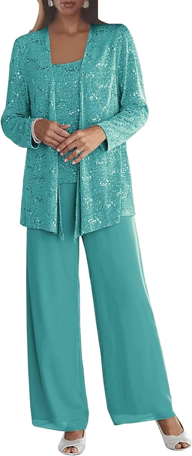 Chiffon Mother of The Bride Pant Suits for Elegant Weddings