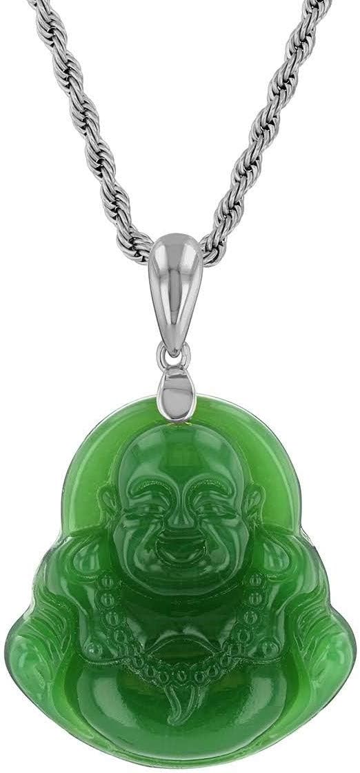 Laughing Buddha Green Jade Pendant Necklace for All Occasions
