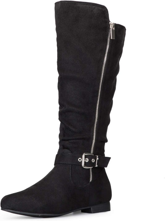 Stylish Women's Knee High Boots for Fall with Side Zipper