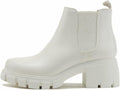 Women Lug Sole Mid Heel Chelsea Bootie - Stretch Gore Ankle