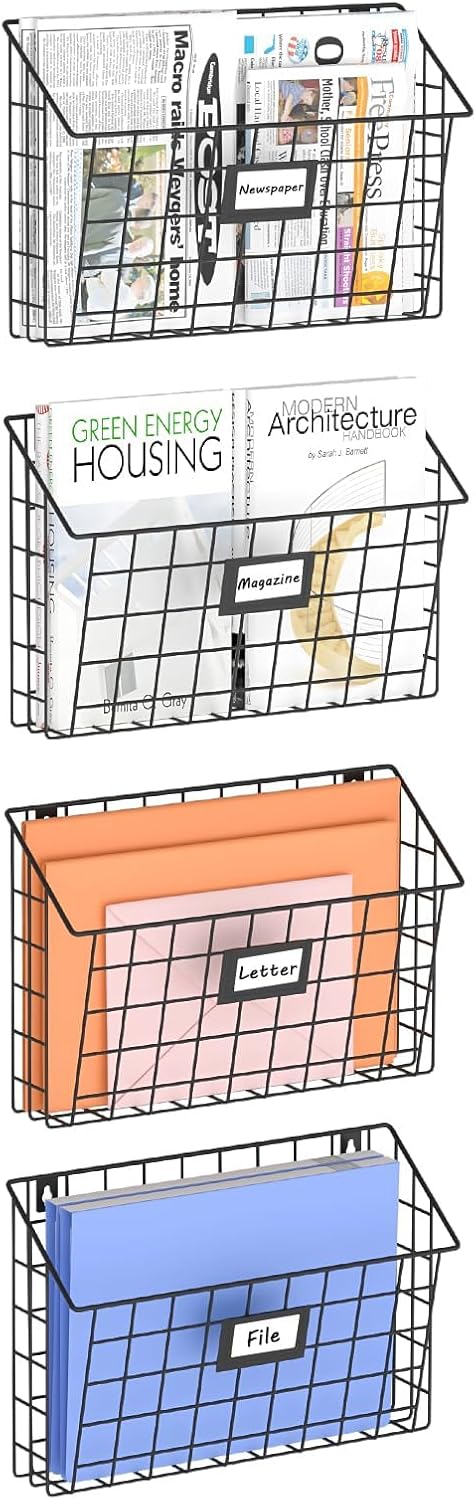 X-cosrack 4-Tier Wall File Organizer for Office and Home Use