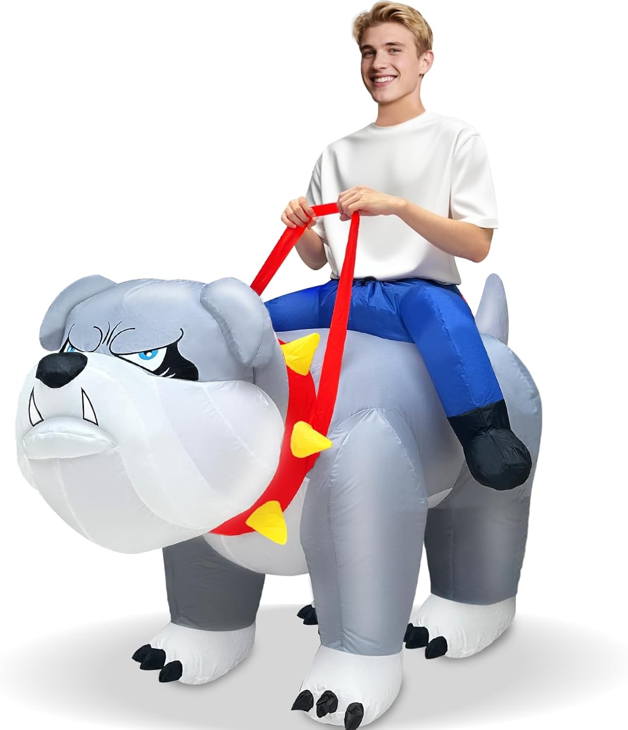 Inflatable Adult Halloween Costume for Funny Bulldog Ride