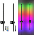 RGB LED Wall Sconces Set of Two with Remote and 15 Color Modes