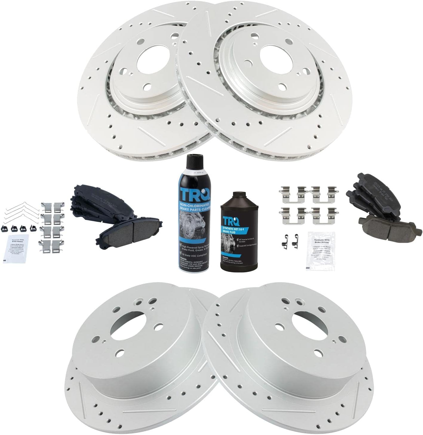 TRQ Performance Brake Pad & Rotor Kit for 2008-2013 Highlander