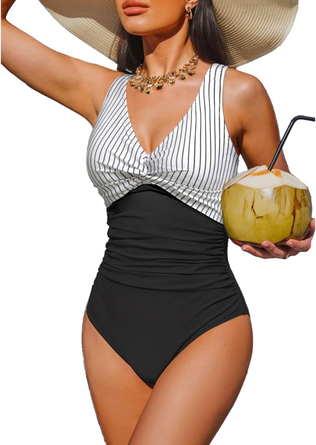 Holipick Women Tummy Control One Piece Swimsuit for Elegance